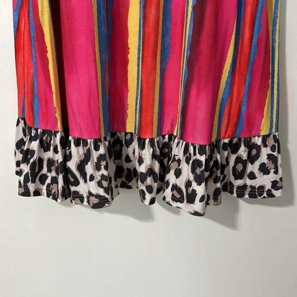 Southern Stitch XXL cheetah and colorful stripe with pockets - Picture 4 of 12